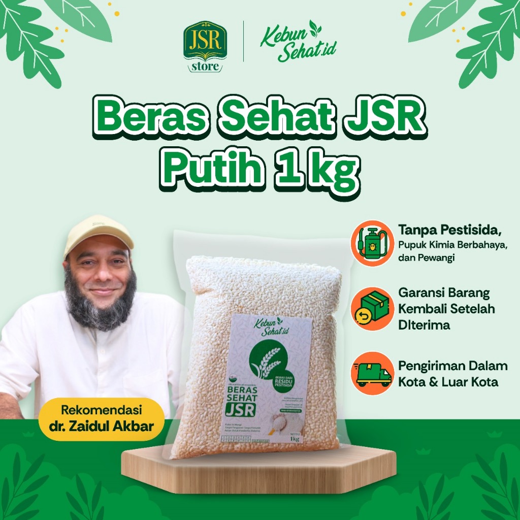 

Beras Sehat JSR 1 Kg - Bebas Residu, Bebas Pestisida & Pemutih