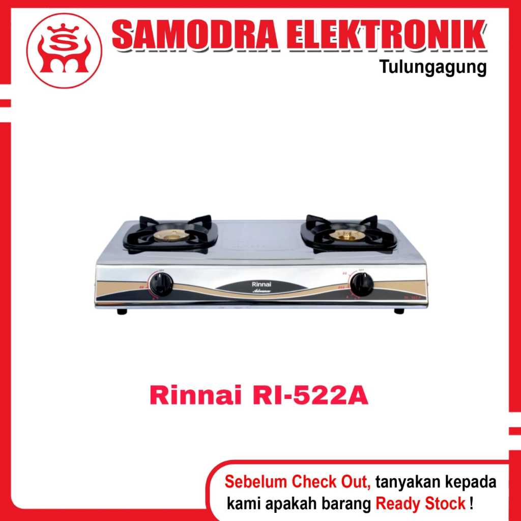 Kompor Gas RINNAI RI-522A | Kompor Gas 2 Tungku Rinnai