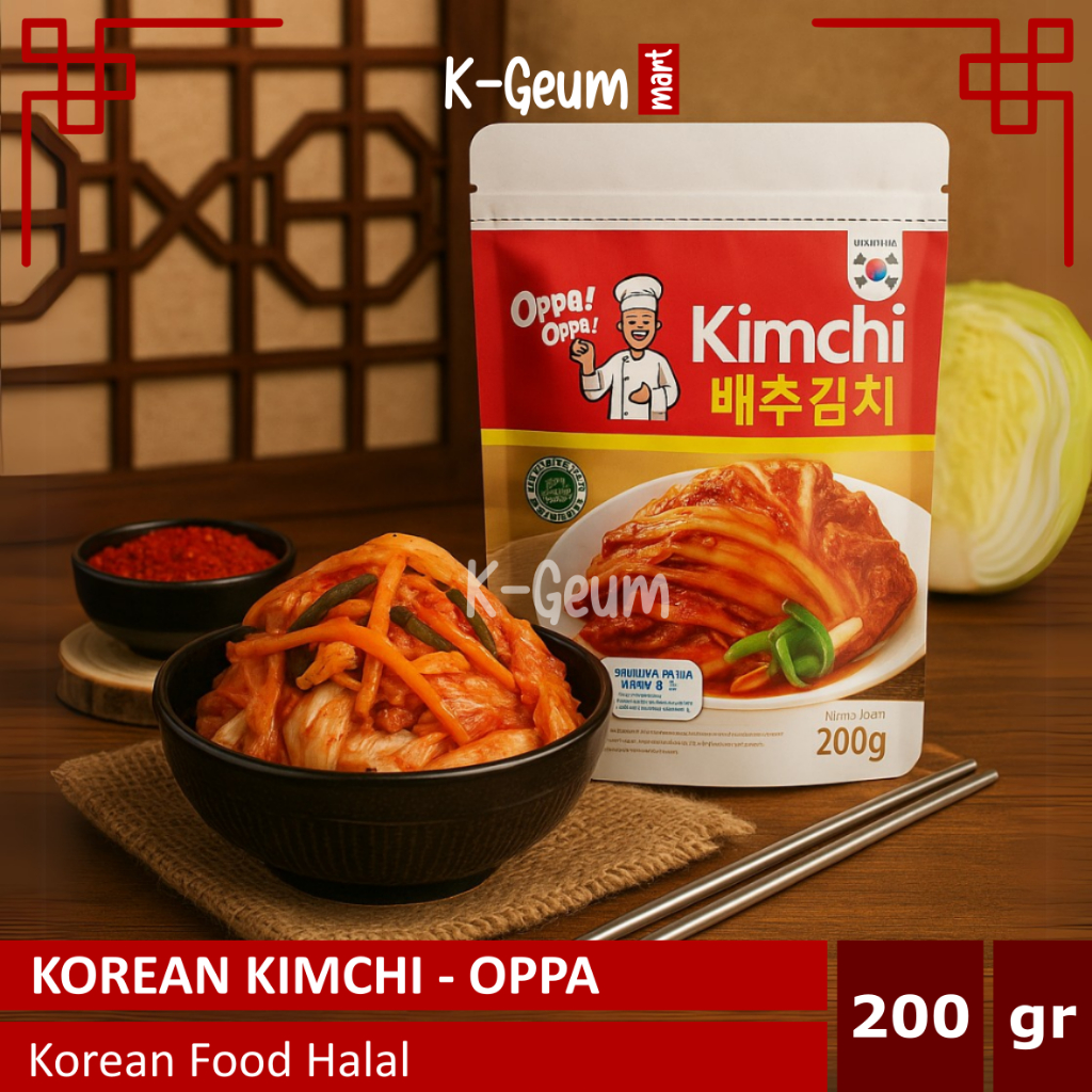 

OPPA Kimchi Korea | Kimchi Sawi Fresh | Kimchi Halal 200 gram