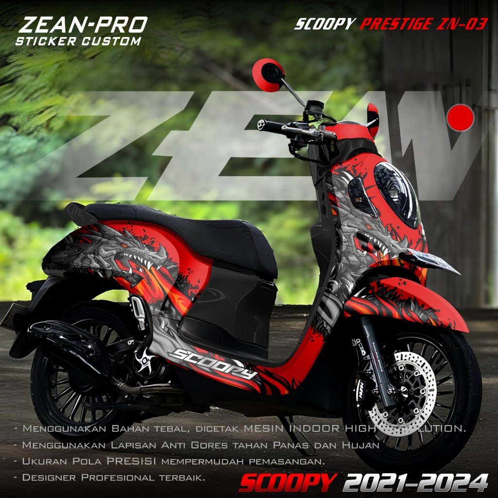 (PROMO COD) TERBARU Decal Sticker Motor Scoopy New 2021 2022 2023 2024 Full Body - Sticker Skotlet V