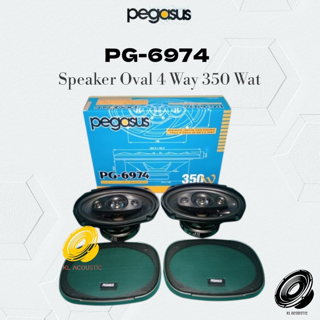 SPEAKER OVAL 4 WAY 350 Watt PEGASUS PG-6974 MAGNET BESAR / speaker oval pegasus