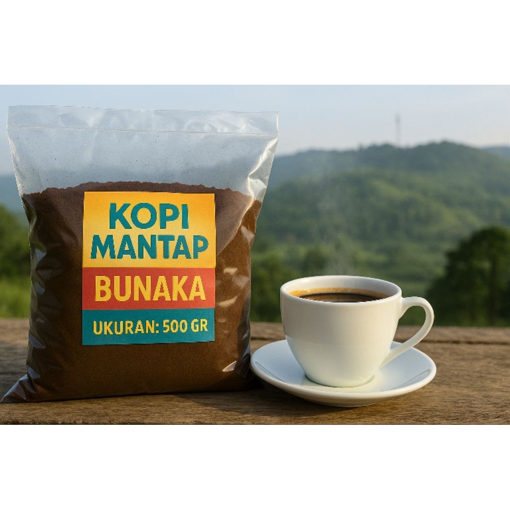 

KOPI MANTAP BUNAKA murah bubuk kopi halus dan kasar 500&1000gr
