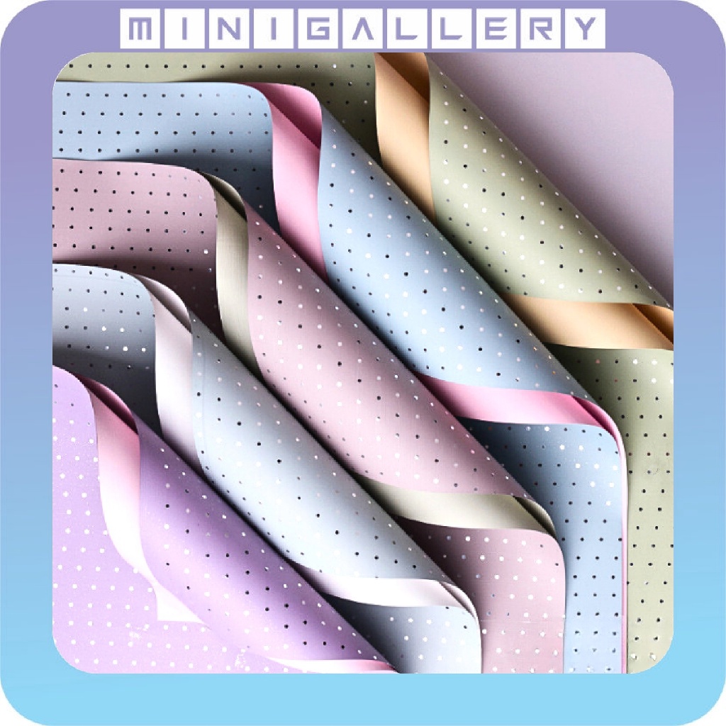 

20 Lembar Kertas Buket Motif Polkadot Flower Wrapping Paper Bicolor Dua Warna Cellophane KB6031