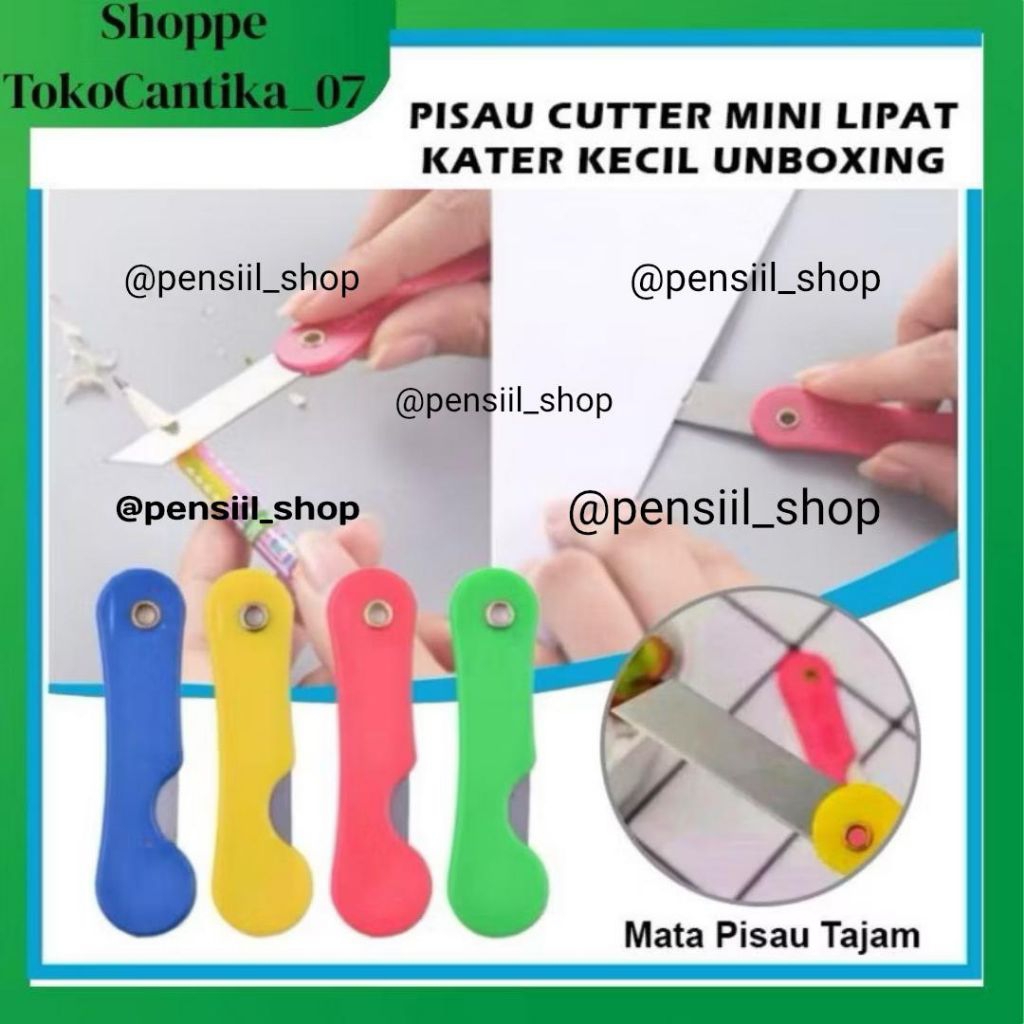 

Pisau Cutter Lipat Mini / Foldable Knife / Alat Bantu Potong Kertas Plastik Perlengkapan ATK Sekolah Kater Kecil Untuk Unboxing Paket