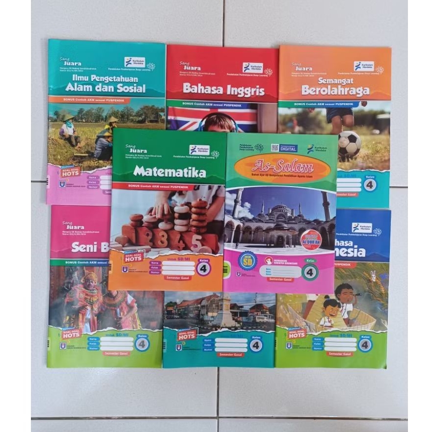 Buku LKS Mata Pelajaran Kelas 4 SD/MI Semester 1 Kurikulum Merdeka Sang Juara dan As-Salam Semester 