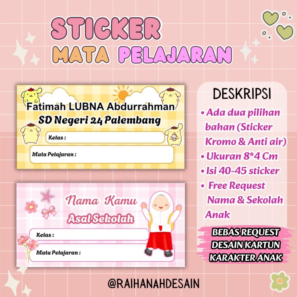 

sticker Nama Anak Sekolah