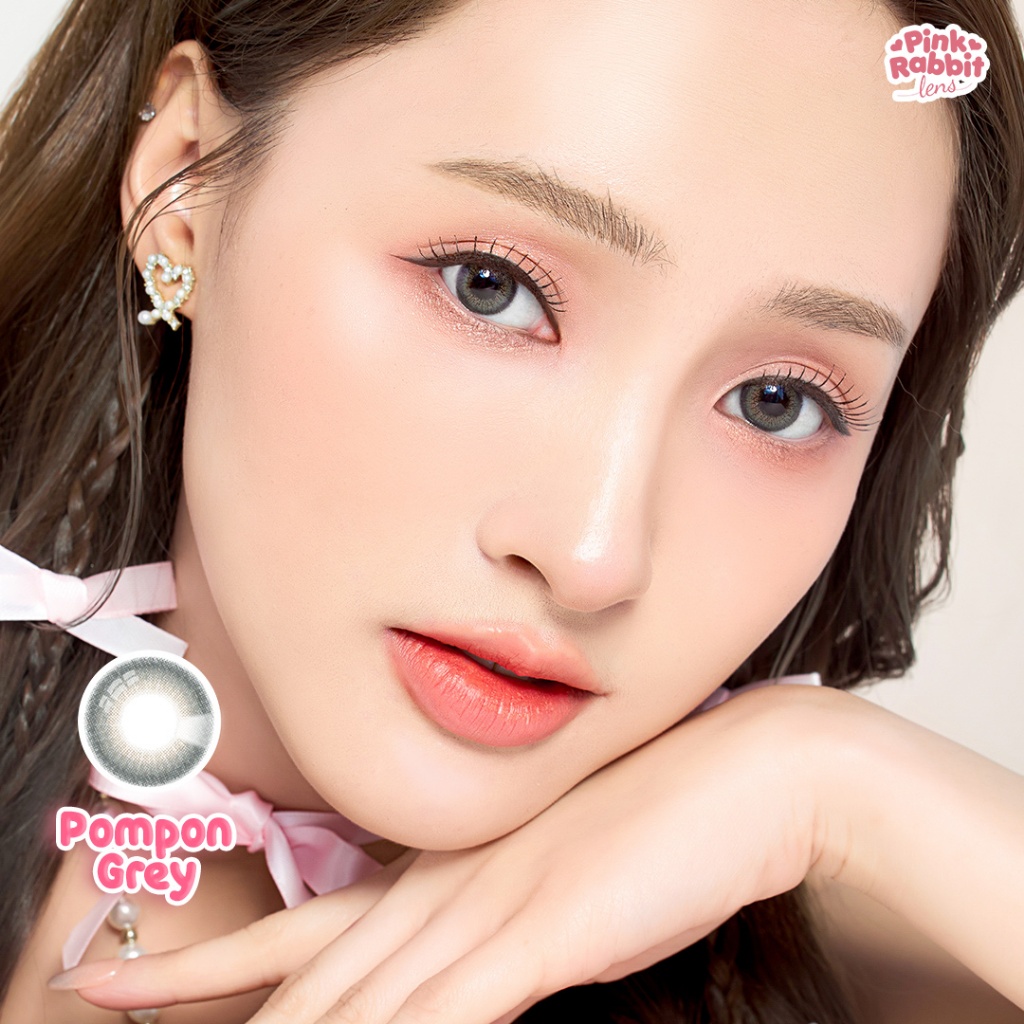 PINKRABBIT SOFTLENS POMPON GREY - Normal, Minus 0.5 S/D 7.00 (1PCS/Sebelah) #softlensnyaman #softlen