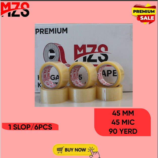 

Lakban OPP Tape / Lakban Bening MZS TAPE 90 Yard (1 Dus)
