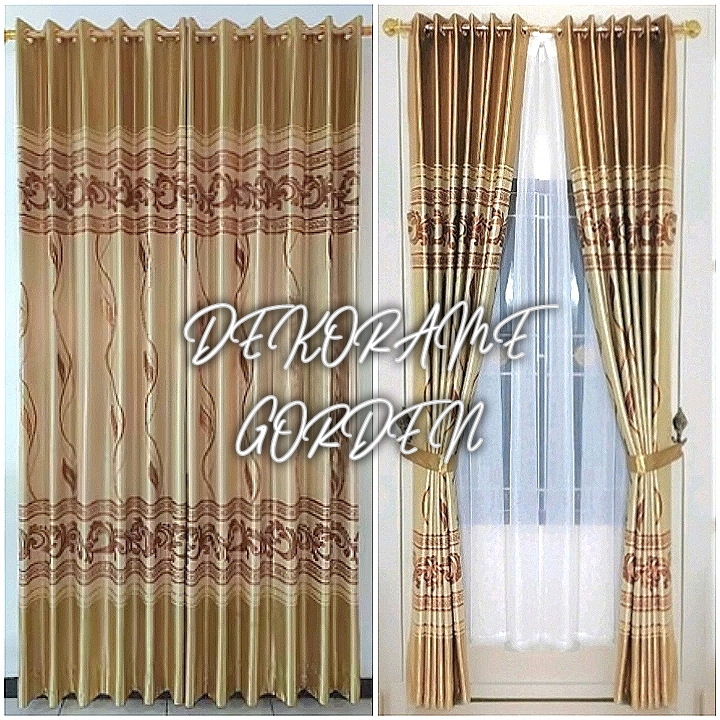 gorden Jendela blackout premium tebal dan lembut Warna Gold mewah gorden motif terbaru