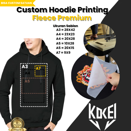 Sablon hoodie Custom, Print Hoodie Satuan/Lusinan, Hoodie DTF, Hoodie unisex, Hoodie custom murah