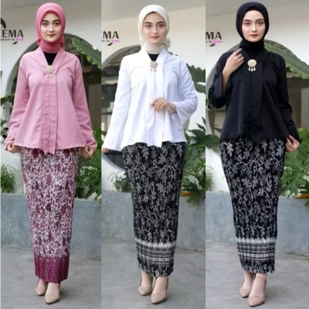 Set Kebaya Floy Baloteli / Kebaya Wisuda / Kebaya Modern / Baju Kebaya Kondangan / Kebaya Polos / Ke