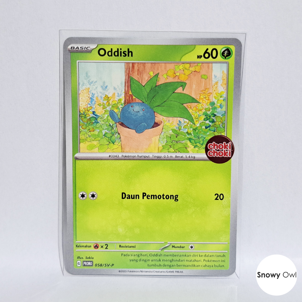 Oddish 058/SV-P Exclusive Choki Choki Stamp Promo Pokemon TCG Card Indonesia Original