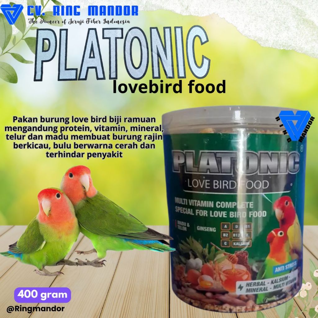 PAKAN BURUNG PLATONIC LOVEBIRD Platonic pakan burung Lovebird 400gr