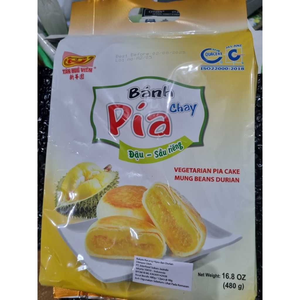 

Banh pia chay Durian vietnam 480gram ( isi 12pcs)