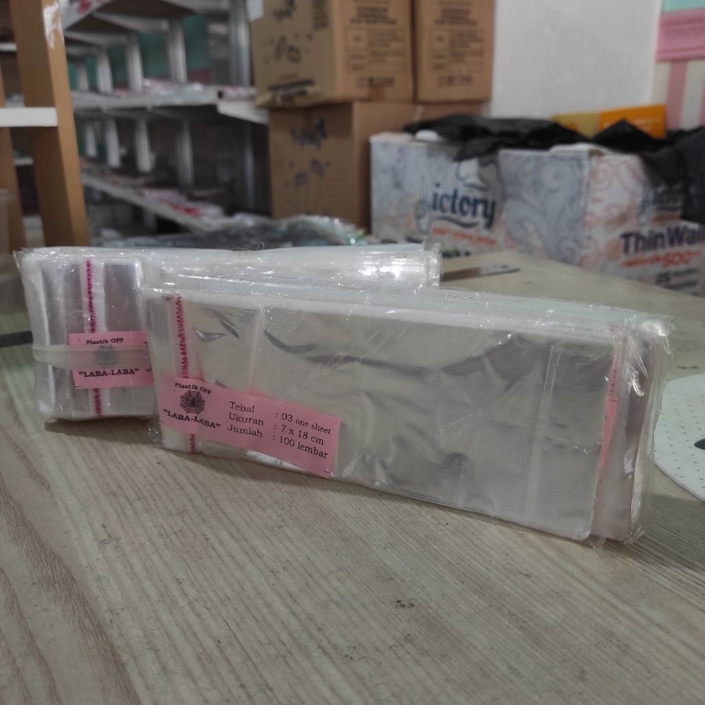Plastik OPP one sheet / lembaran / satu lembar ukuran 7x18, lunpia, risol dll