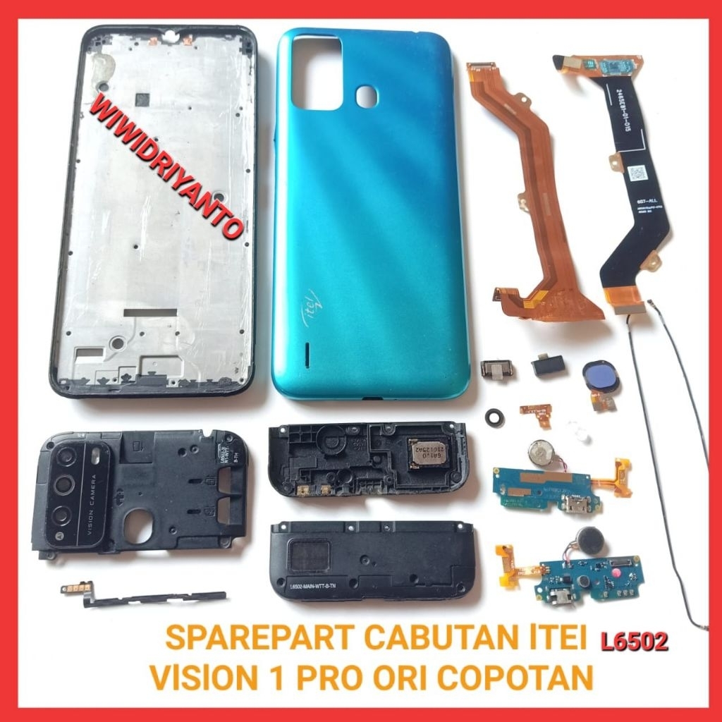 SPAREPART ORI CABUTAN ITEL VISION 1 PRO L6502 SECOND  BUZZER FULSET  PAPAN CAS PLUS GETAR MIC  FINGE