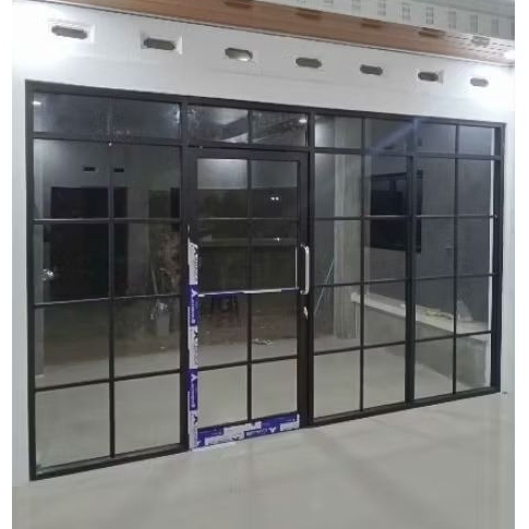 Kusen Partisi Kaca + Pintu Swing Dobel Motif Ornamen