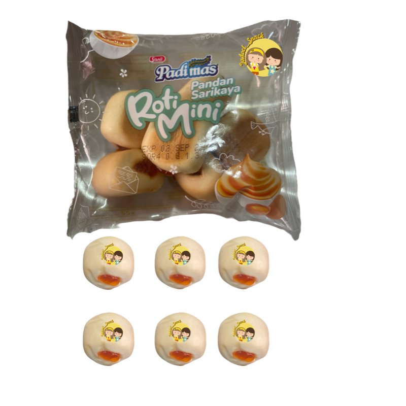 

Roti Mini Padimas 55 Gr Rasa Srikaya Pandan - Vanila Susu by Jadoel_Snack