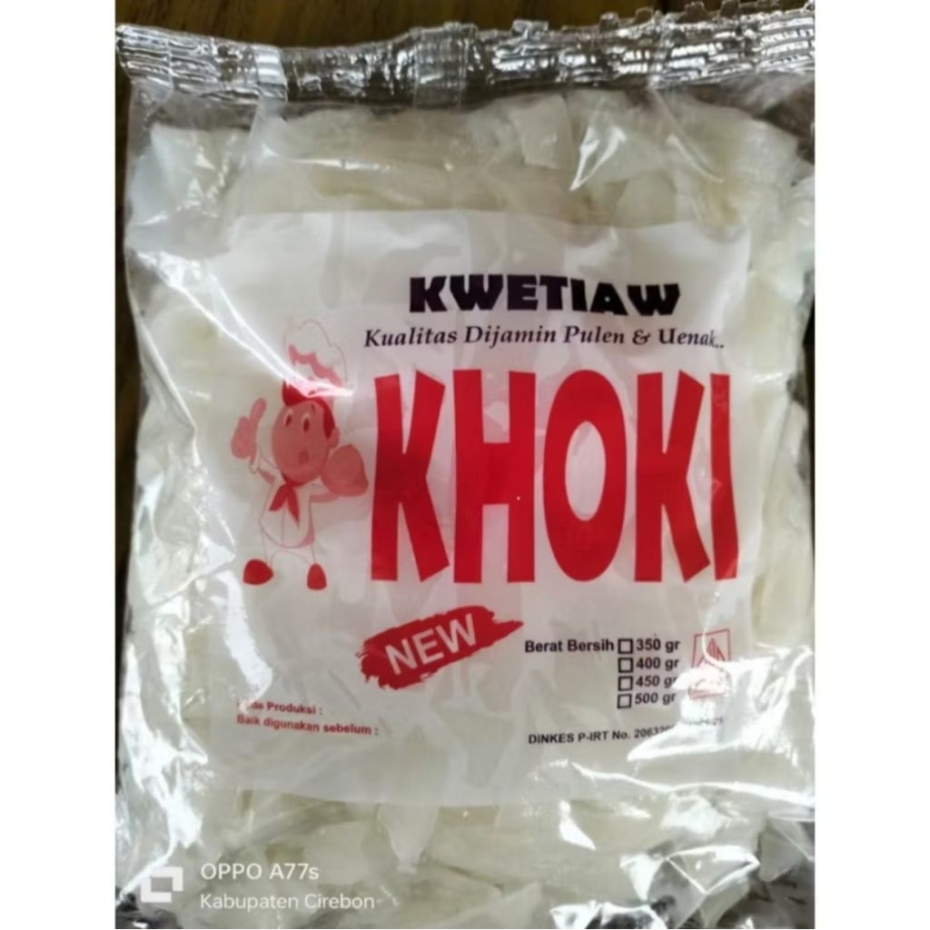 

Kwetiau Khoki Basah 350 gr Khusus Instan