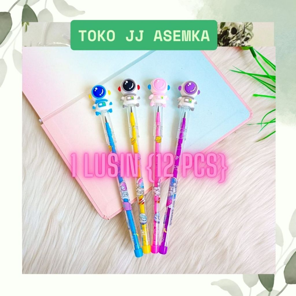 

12 PCS PENSIL SUSUN ASTRONOT LUCU IMUT KARAKTER ALAT TULIS SEKOLAH MURAH COD