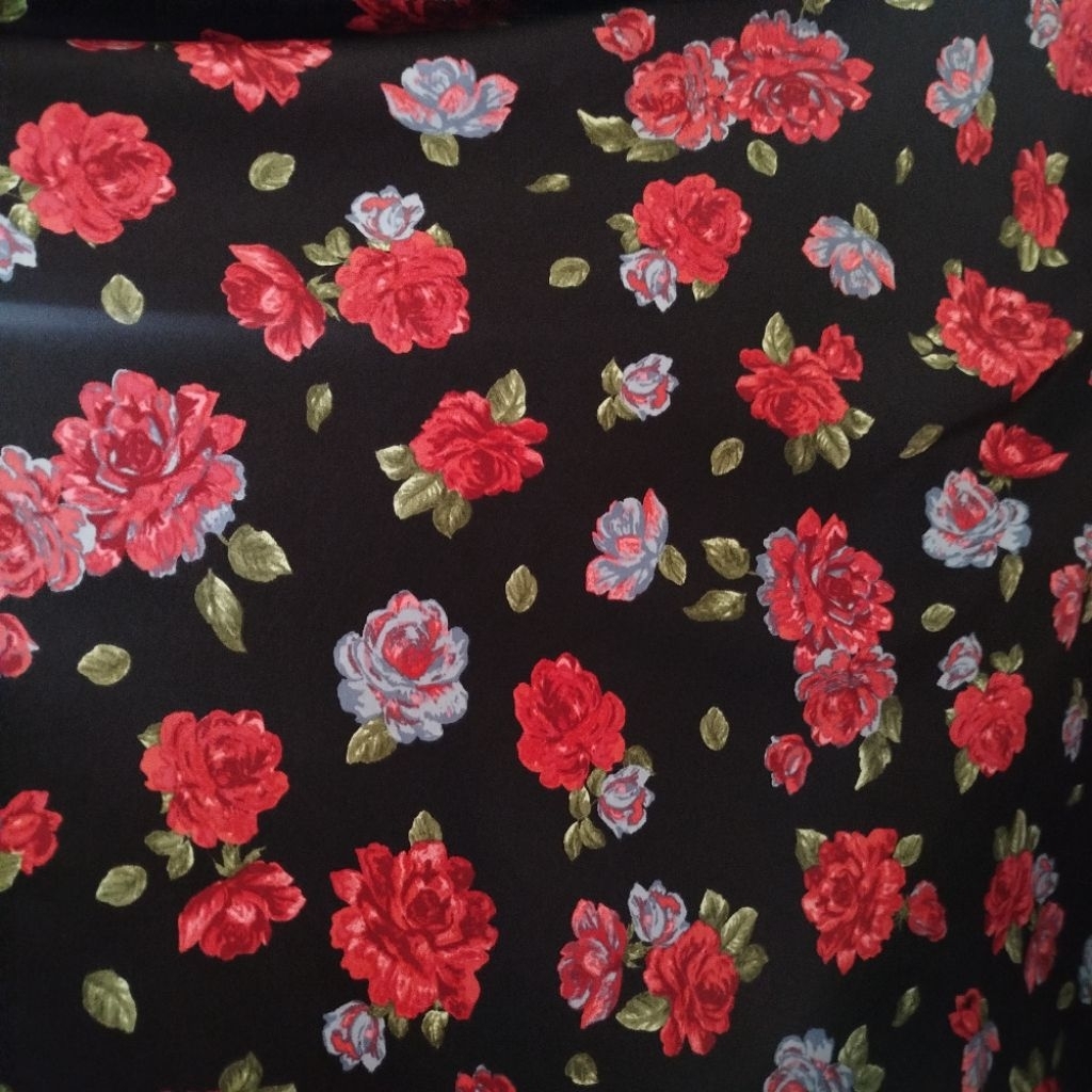 Bahan Satin Motif - Kain Saten Silk - Bahan Satin Silk Motif - Kain Kebaya - Kain Meteran - Bahan Sa