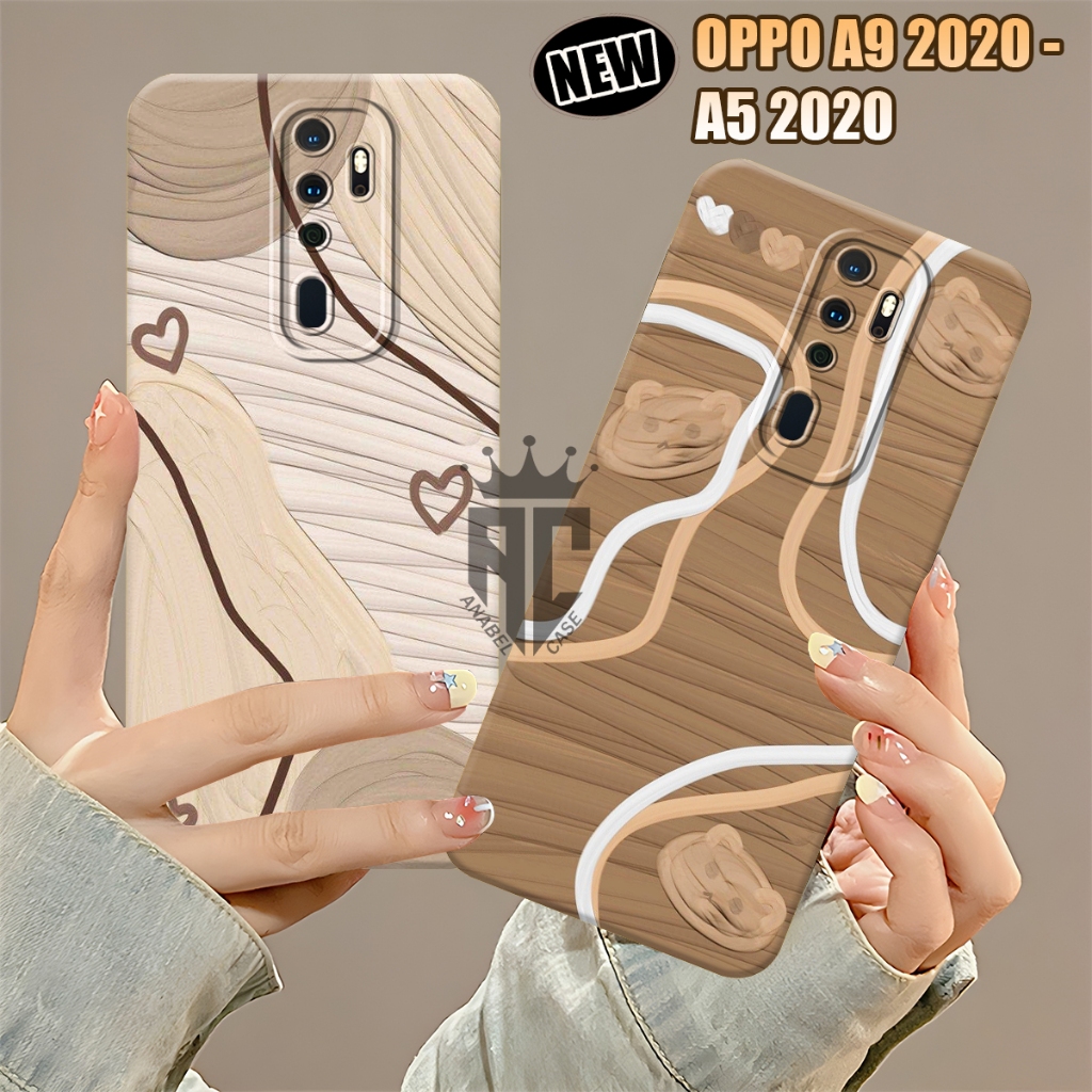 Softcase OPPO A5 2020 - Case OPPO A9 2020 Silicon Procamera Motif Aesthetic Brown - Case Hp - Case O