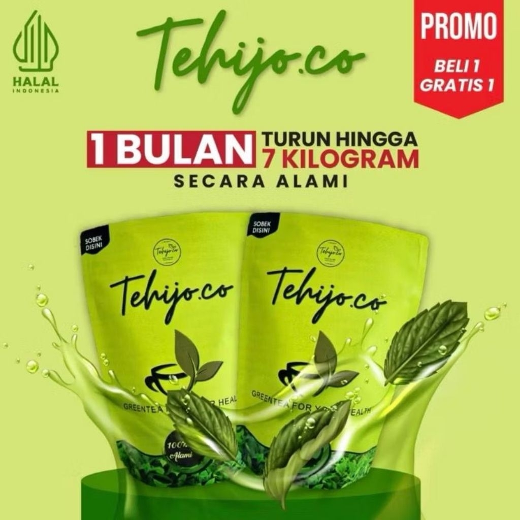 Tehijo.Co | Teh Hijau Organik Alami untuk Diet | Promo Beli 1 Gratis 1