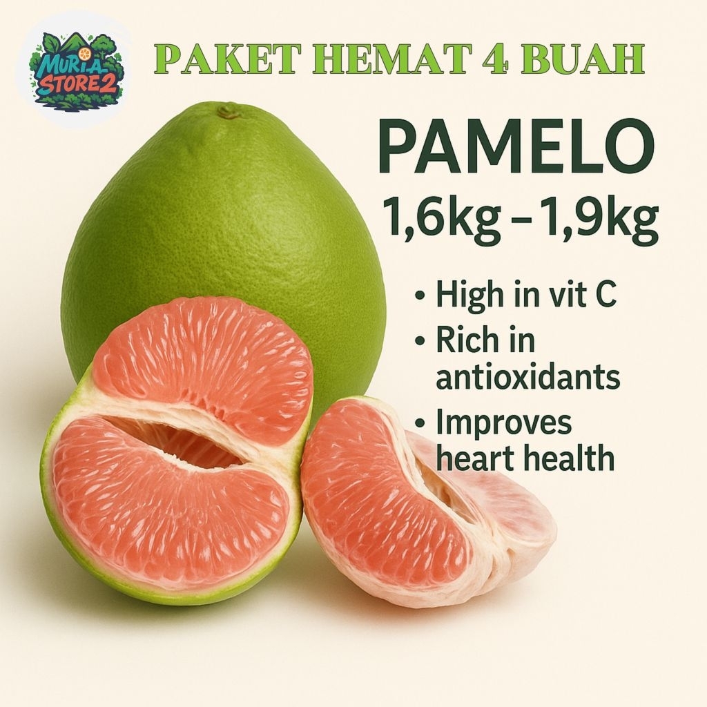 

Paket Hemat 4 Jeruk Pamelo madu Muria Berat 1,4kg-1,6kg