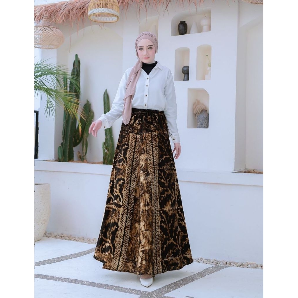 Gudang Rok Batik Payung Jumbo Panjang Lebar Dewasa Bawahan Batik Cap Premium Sogan