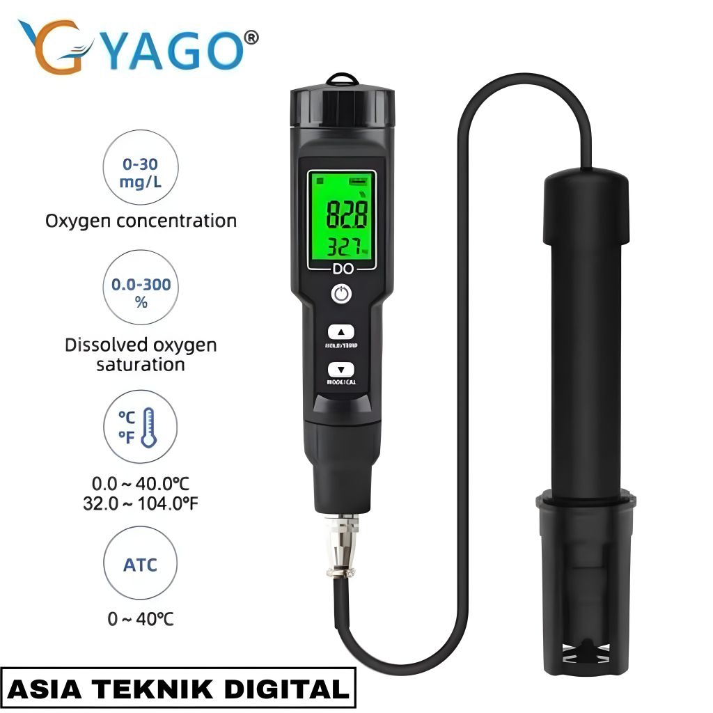 Dissolved Oxygen Tester DO9100 DO Meter Oksigen Water Analyzer Air O2