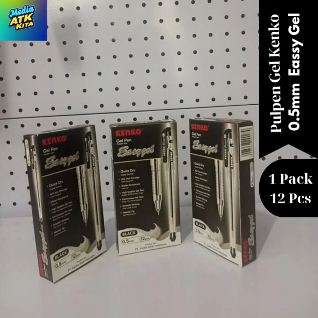 

Pulpen Gel Kenko Easy Gel 0.5 mm 1 pack (12 pcs) HITAM