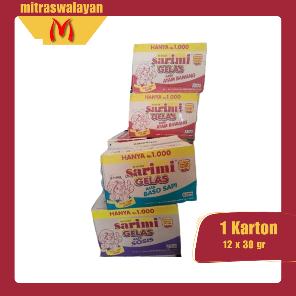 

SARIMI Gelas 1Renteng isi 10 sachet @30 gr | KEMASAN KARTON