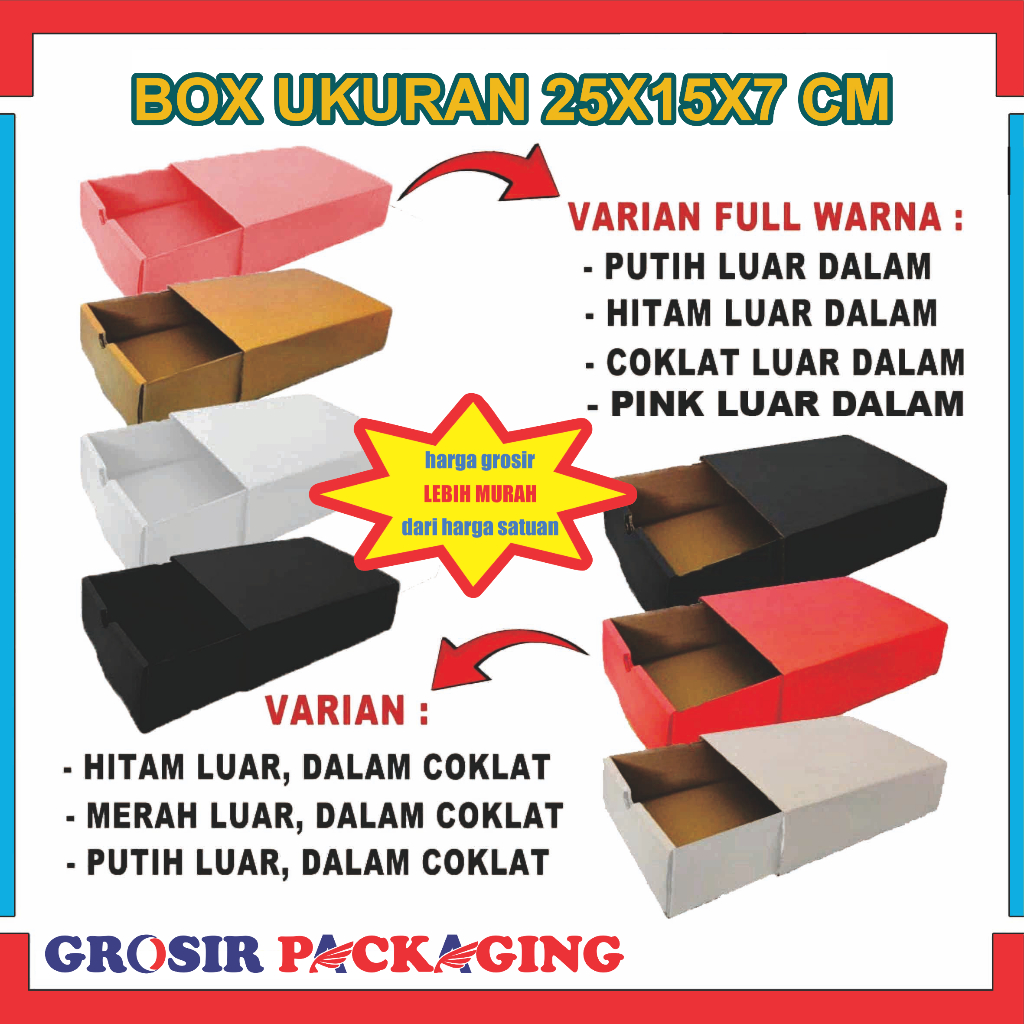

Box 25x15x7 cm Box Sleding Slide Box Corrugated Box Baju Tas