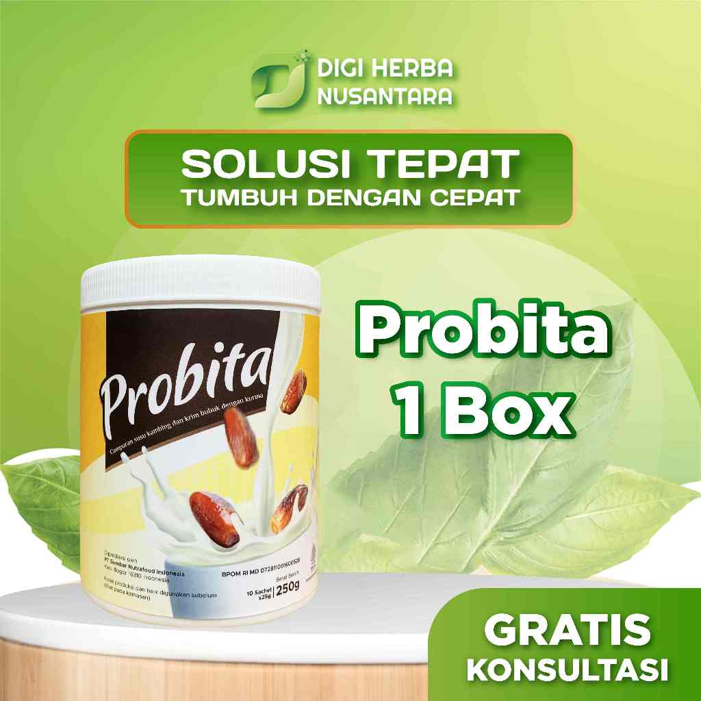

Susu Probita Susu Kambing Kurma 250gr - Penambah Tinggi Badan Anak & Remaja - Rendah Gula - BPOM & Halal