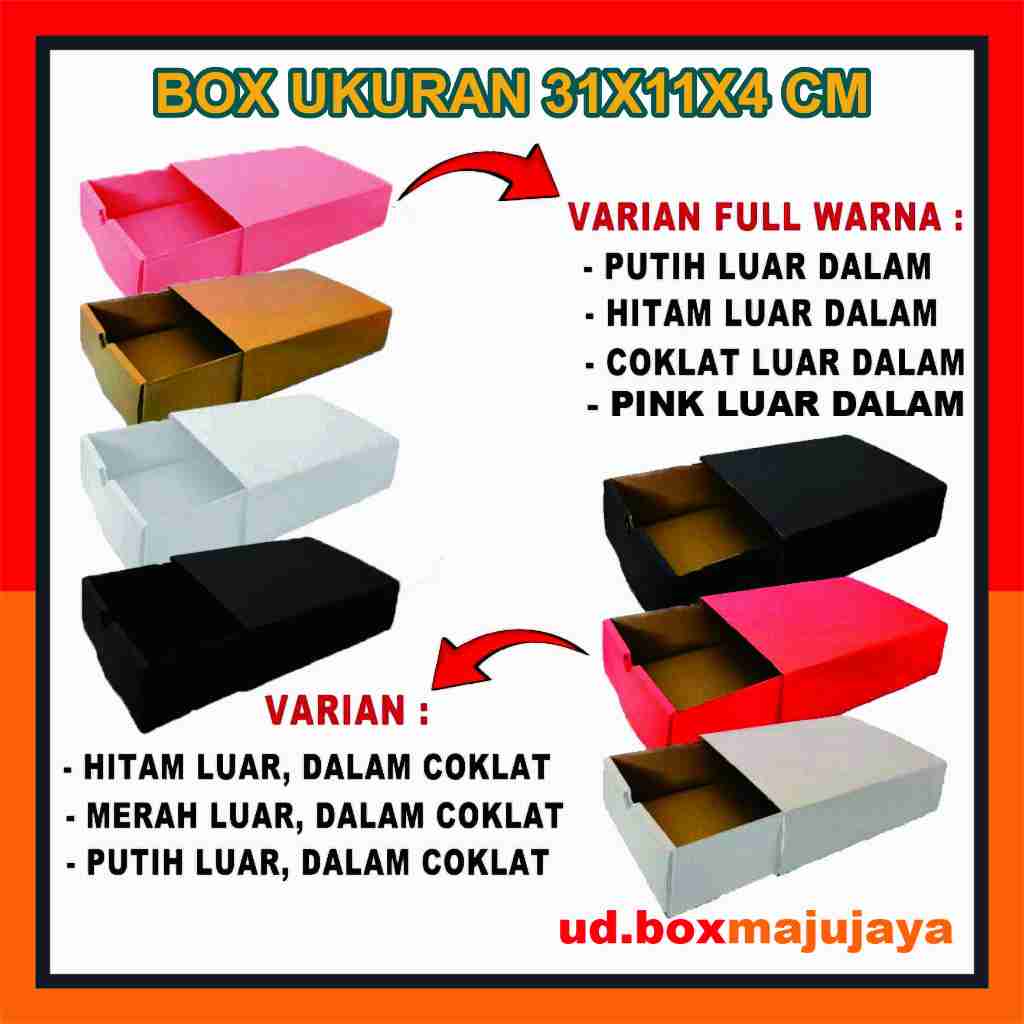 

Box 31x11x4 Sleding / Slide Box / Kotak Sarung / Souvenir / Baju