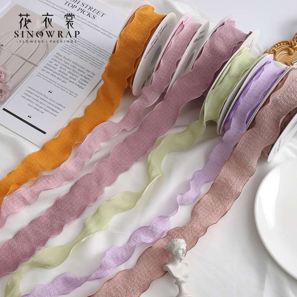 

[1ROLL/10YARD] Korea Wave Ribbon 4 Cm / Pita