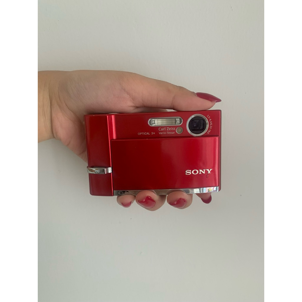 cherry red sony dsc T-50 digicam kamera digital camera bahan servis/minus/display