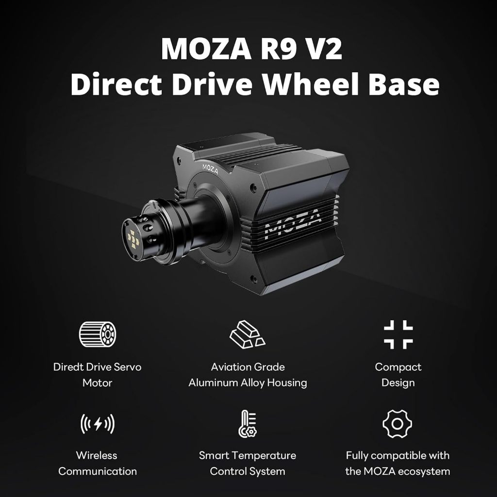 MOZA RACING R9 V3 DIRECT DRIVE SIMULATOR RACING STEERING WHEEL BASE FOR PC RS080