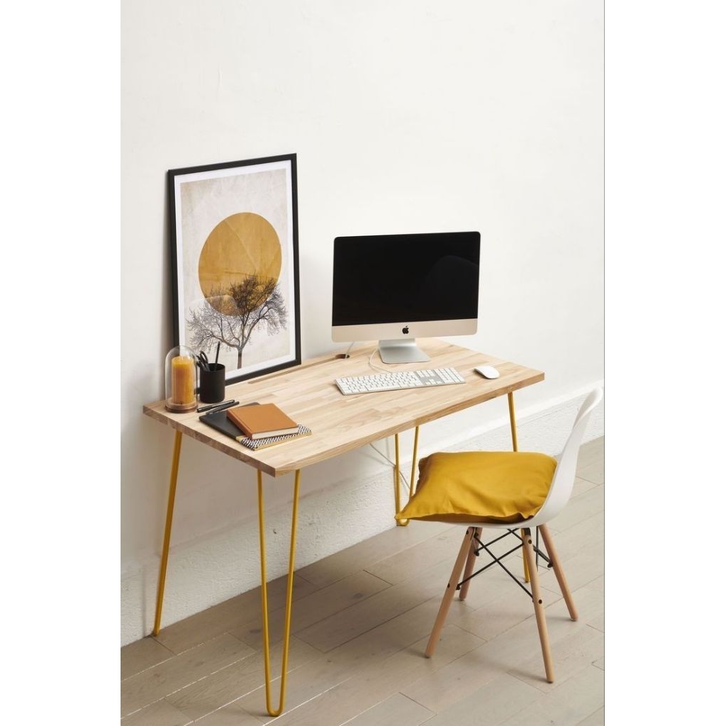 Meja Laptop Meja Rias Meja Kopi Besi Kayu Aesthetic 80cm