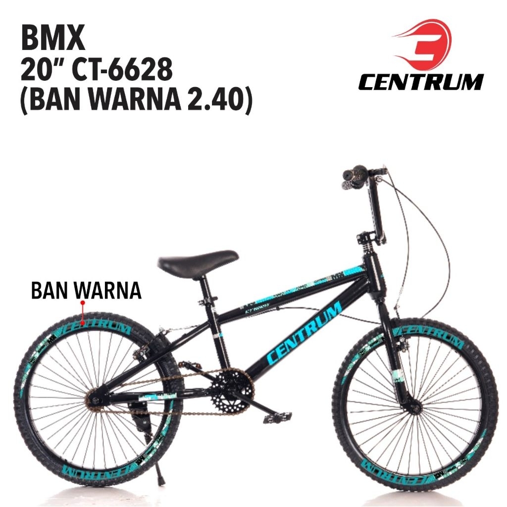 SEPEDA BMX 20" INCH CENTRUM CT 6628 ( BAN WARNA 2.40 )
