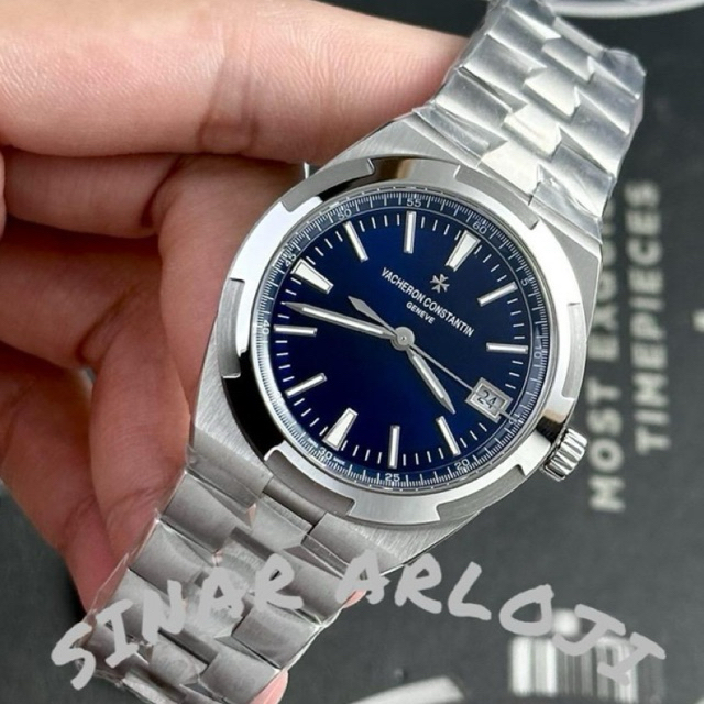 JAM TANGAN PRIA/COWOK VACHERON CONSTANTIN OVERSEAS BLUE DIAL 41mm AUTOMATIC SWISS PPF V3 CLONE #Jamt