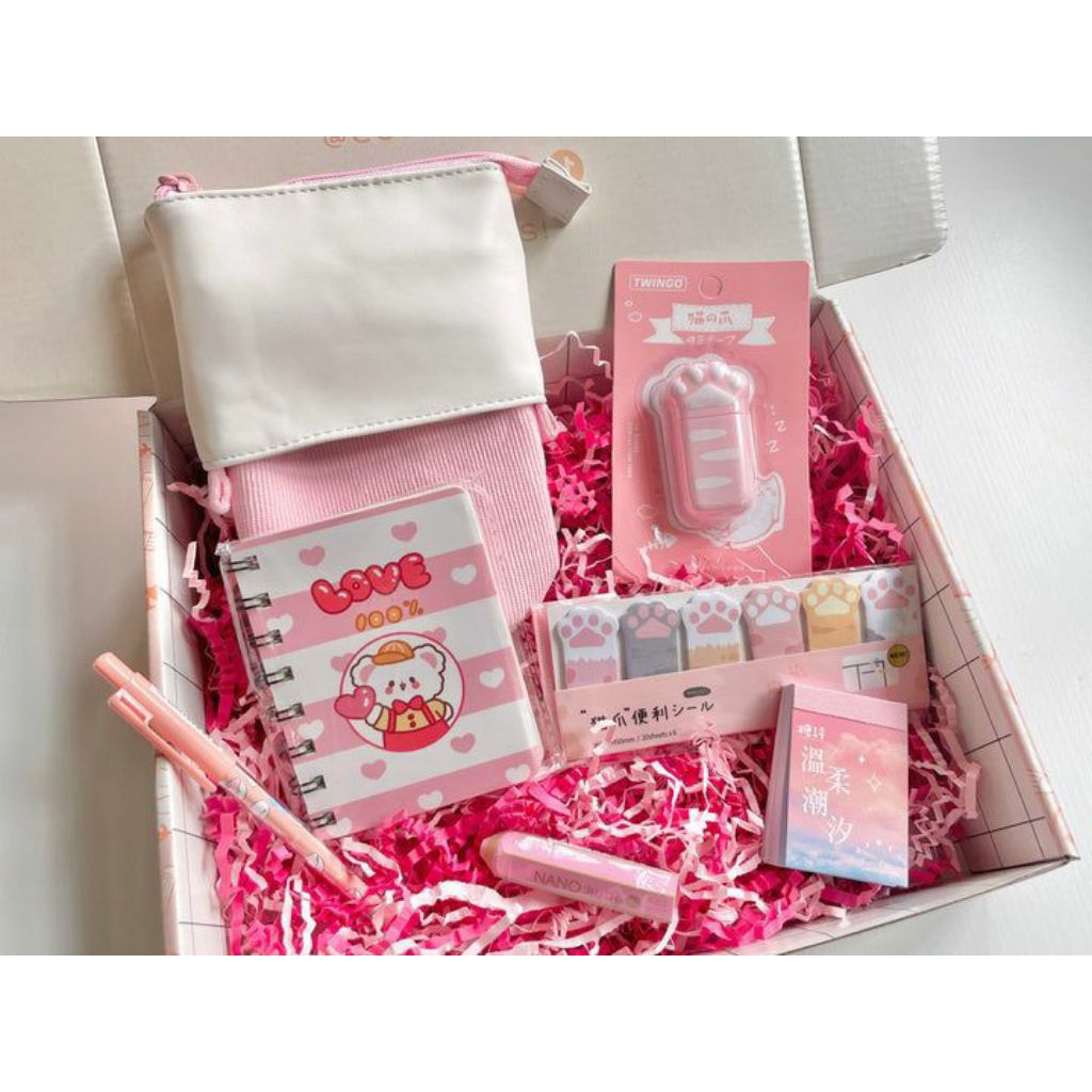 

Stationery Set|Perlengkapan alat tulis lucu imut pink biru untuk sekolah