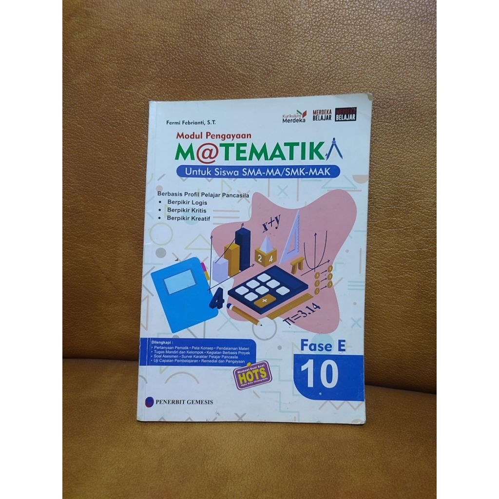 Buku Modul Pelajaran Matematika Gemesis kelas 1/X/10 SMA kurikulum merdeka