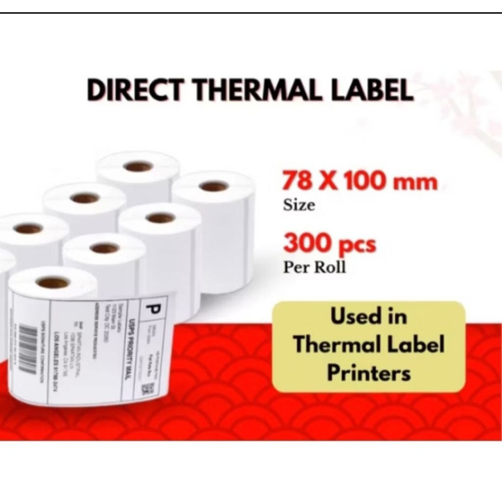 

Kertas Sticker Stiker Label Thermal Resi 78x100 mm isi 300 Lembar per Roll