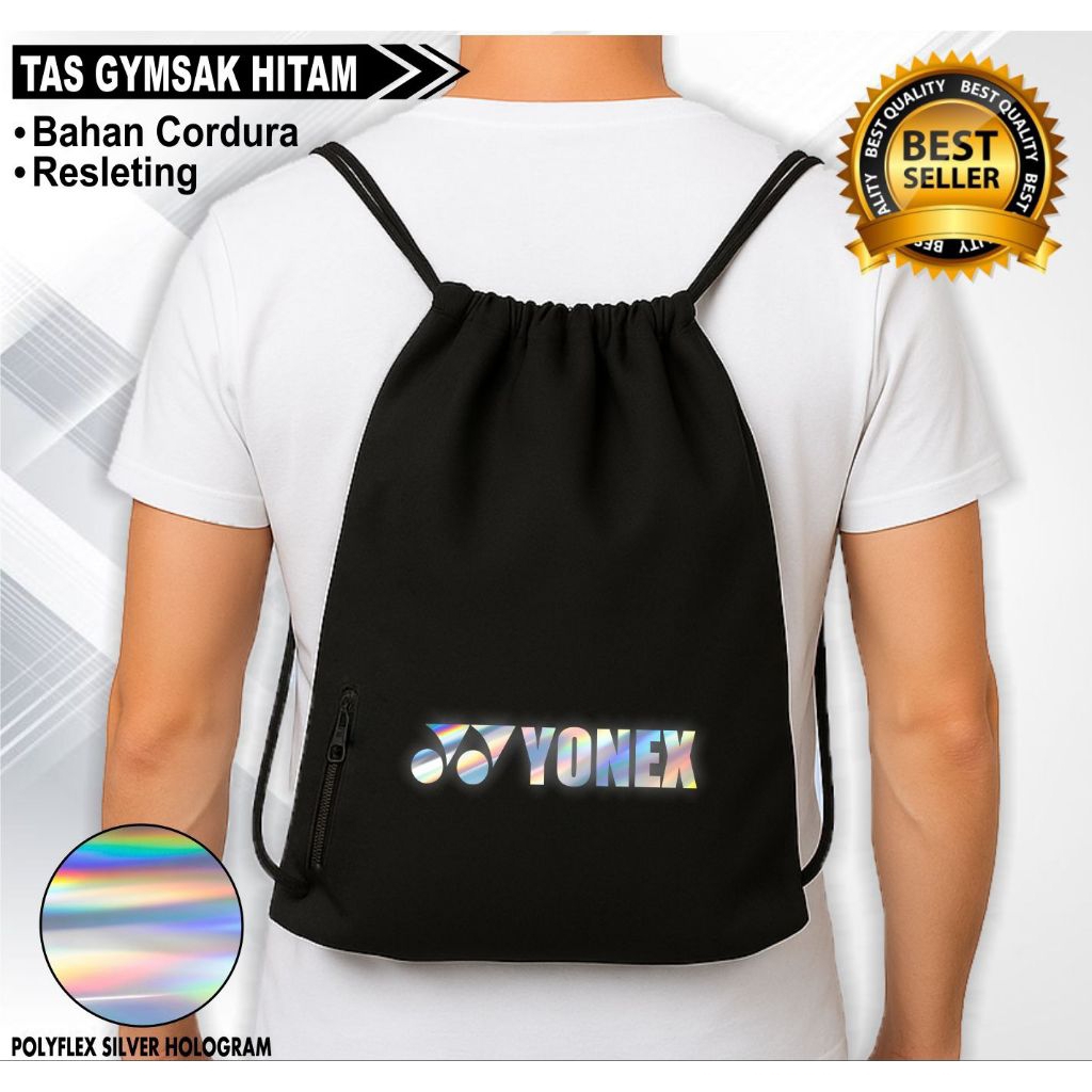 Tas olahraga gymsak hitam polos tas serut hitam polos tas olahraga badminton