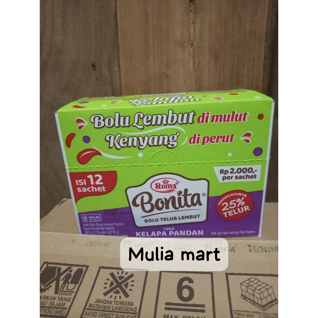 

1 Box/12 Pcs Bonita Bolu Telur Lembut 3 Rasa 30gr