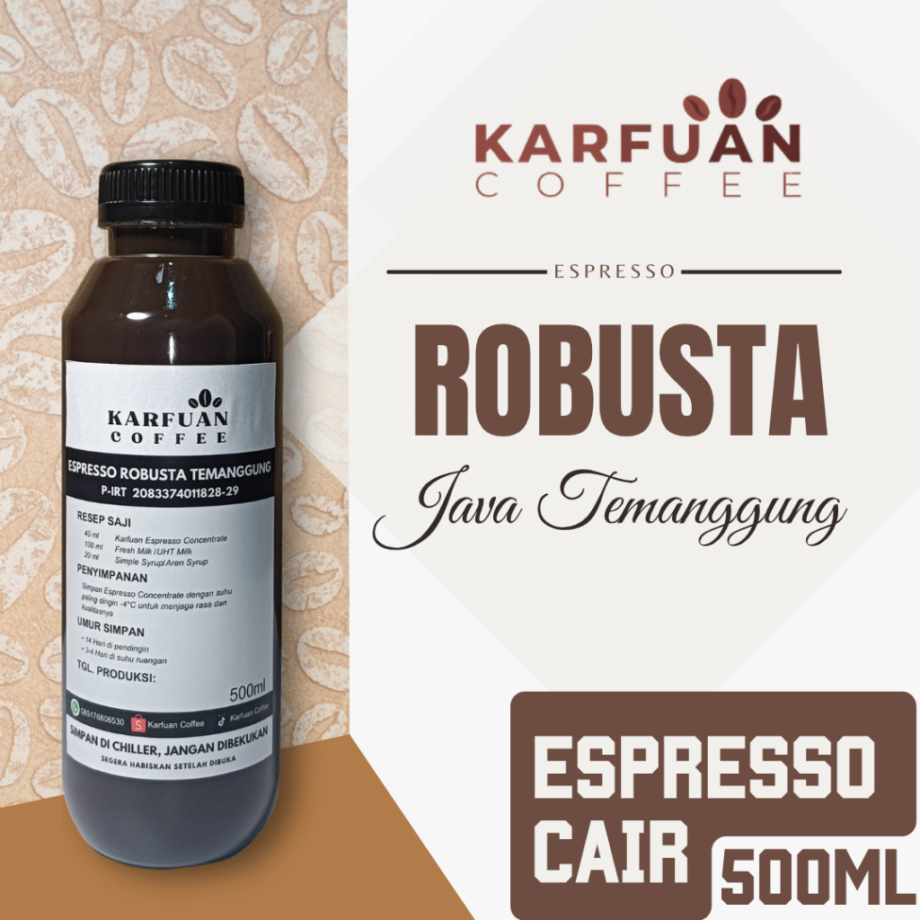 

Karfuan Espresso Cair 100% Robusta Temanggung 500 ml / Espresso cair Konsentrat