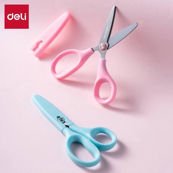 

Gunting Kertas Anak Serbaguna + Tutup Pelindung DELI E6074 Ujung Bulat Kids Scissors