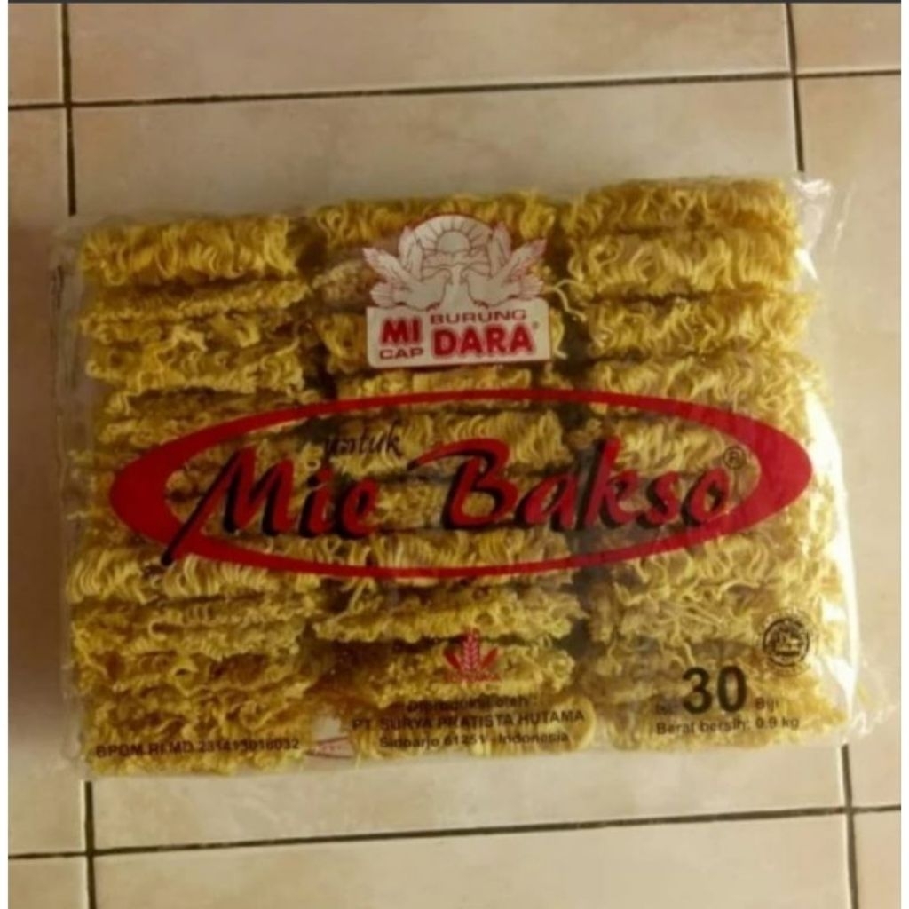 

MIE BAKSO CAP BURUNG DARA 1PACK ISI 30 KEPING