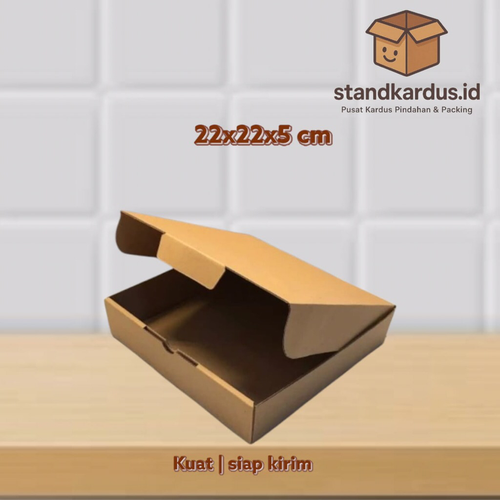 

Kardus Box Kirim Barang 22x22x5 cm – E Flute, Cocok Untuk Paket Ringan